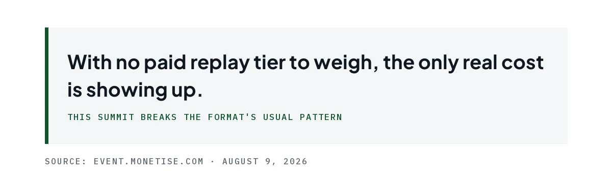 Pull quote noting the only real cost is showing up.