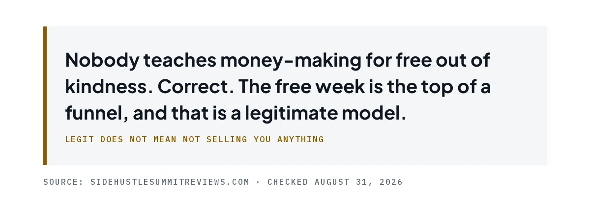 Pull quote acknowledging nobody teaches money-making for free out of kindness.